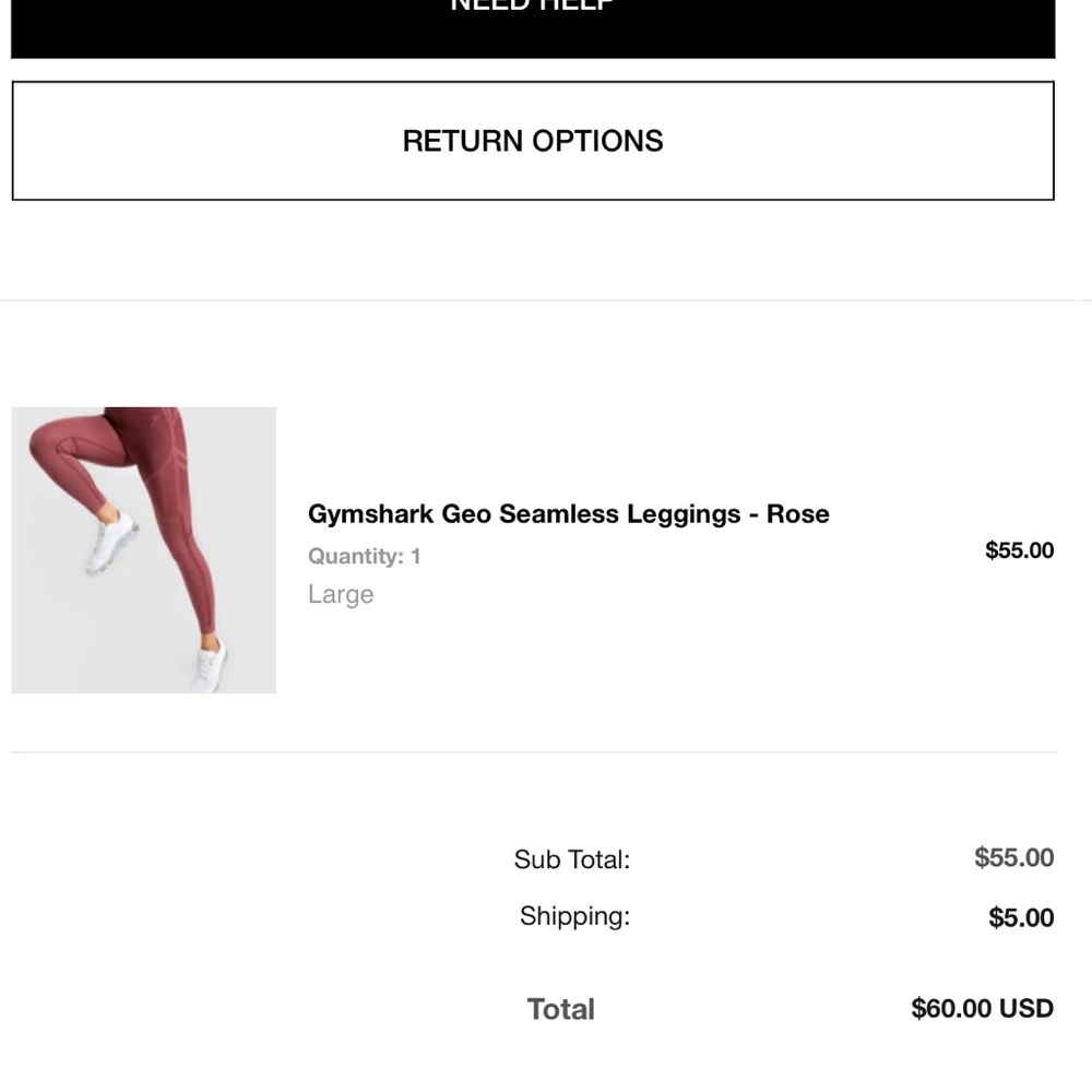 Gymshark Burgundy Leggings - Picture 6 of 6